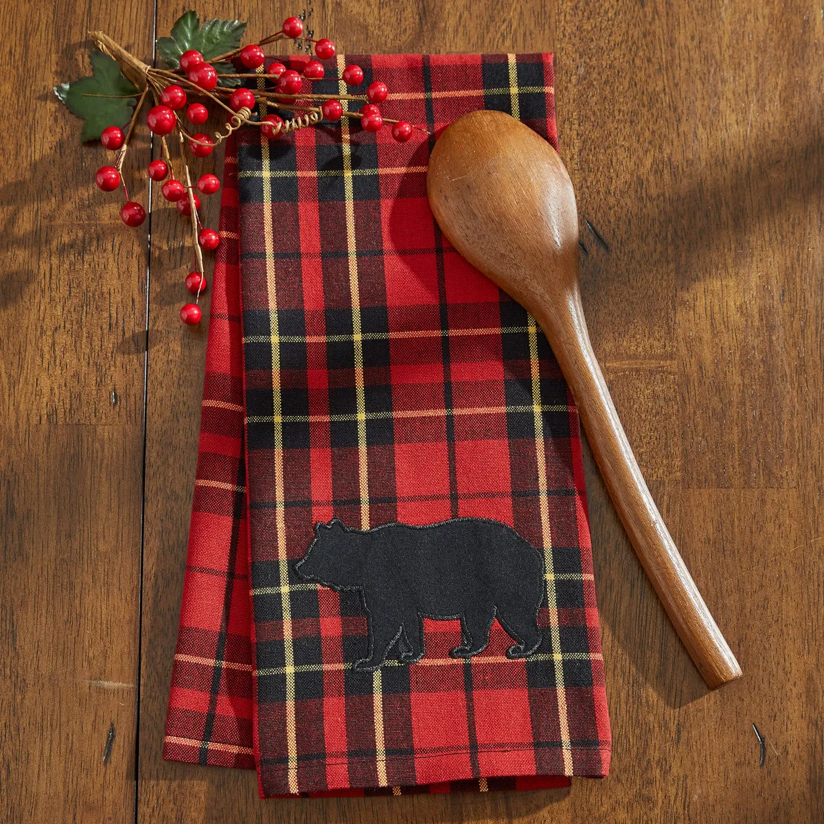 Sportsman Plaid Applique Dishtowel