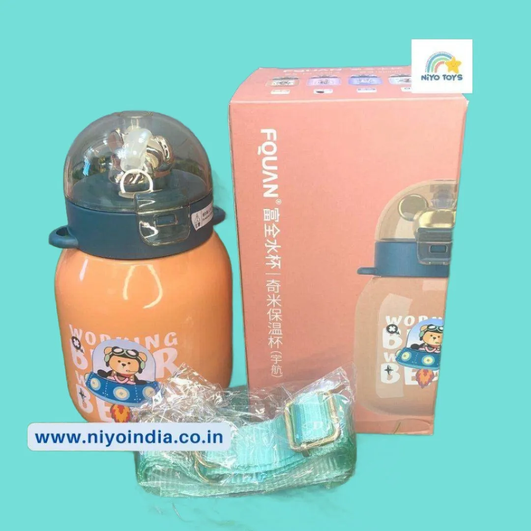 Stainless Steel Water Bottle with Straw (500 ML)