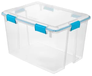 Sterilite 19384304 Gasket Box, 80 qt Capacity, Clear, 24 in L, 18 in W, 15-1/4 in H :EA: QUANTITY: 1