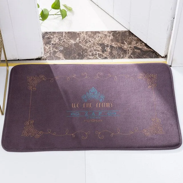 Stylish Classical Bathroom Mat Super Soft Coral Cashmere Water Absorption Bathroom Door Mat Non Slip Bath Rugs Mats