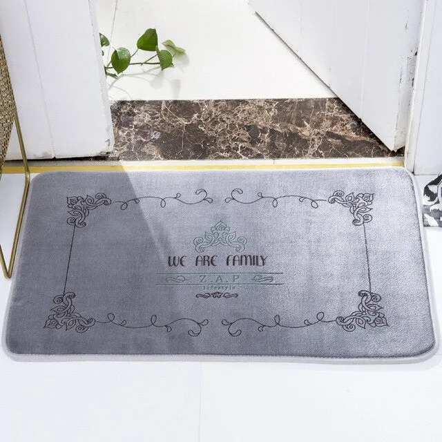 Stylish Classical Bathroom Mat Super Soft Coral Cashmere Water Absorption Bathroom Door Mat Non Slip Bath Rugs Mats