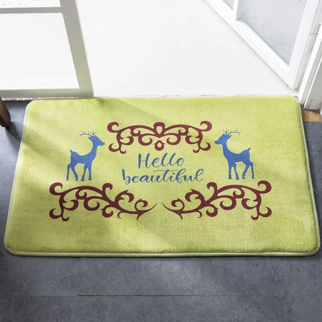 Stylish Classical Bathroom Mat Super Soft Coral Cashmere Water Absorption Bathroom Door Mat Non Slip Bath Rugs Mats