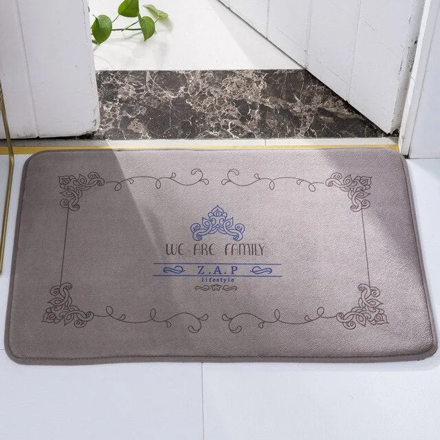 Stylish Classical Bathroom Mat Super Soft Coral Cashmere Water Absorption Bathroom Door Mat Non Slip Bath Rugs Mats