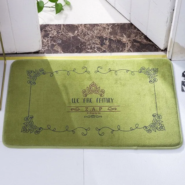 Stylish Classical Bathroom Mat Super Soft Coral Cashmere Water Absorption Bathroom Door Mat Non Slip Bath Rugs Mats