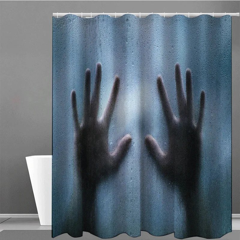 Terrible 3D bloody splash in the bathroom Halloween decoration Waterproof and mildew proof shower curtain decoration