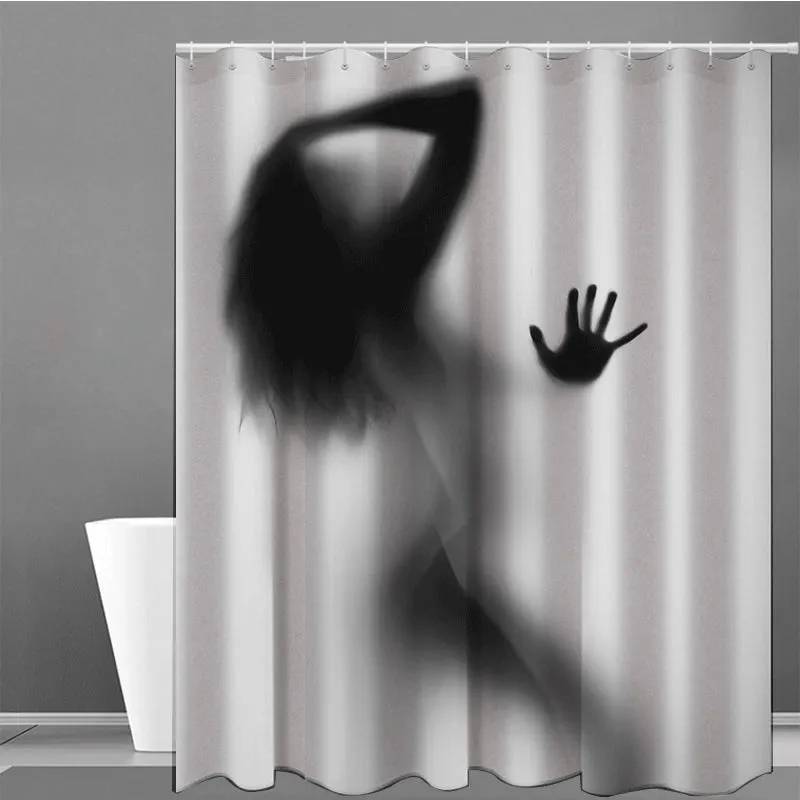 Terrible 3D bloody splash in the bathroom Halloween decoration Waterproof and mildew proof shower curtain decoration