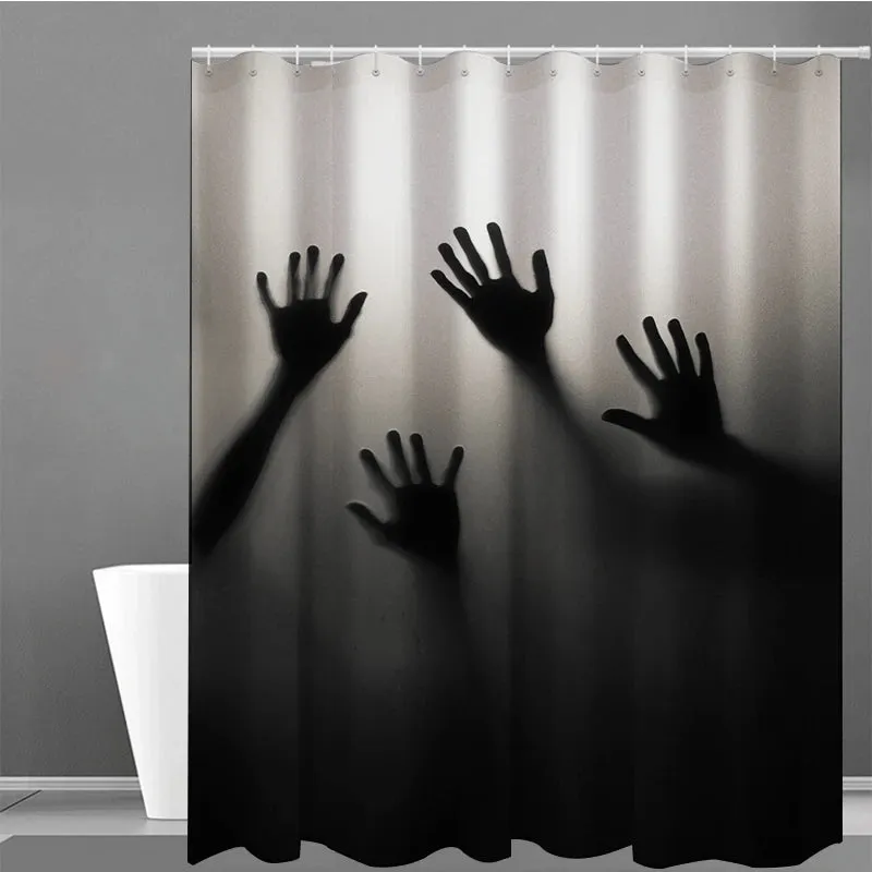 Terrible 3D bloody splash in the bathroom Halloween decoration Waterproof and mildew proof shower curtain decoration