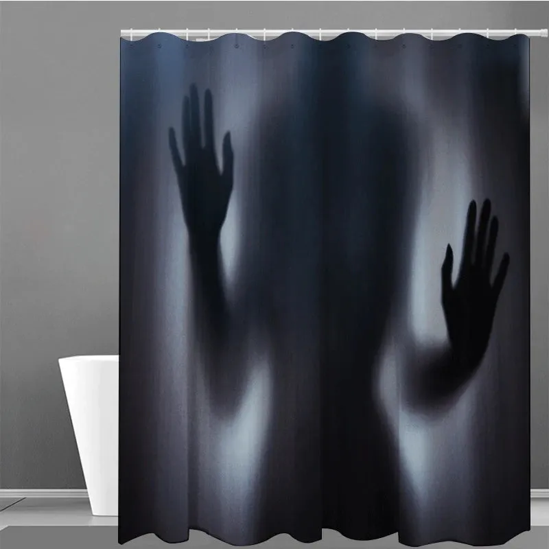 Terrible 3D bloody splash in the bathroom Halloween decoration Waterproof and mildew proof shower curtain decoration