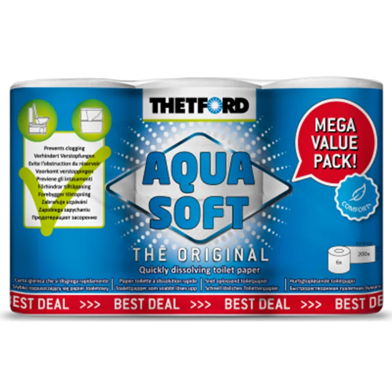 Thetford Aquasoft Caravan Toilet Tissue MEGA 6 Pack