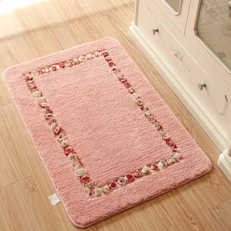 Thicken Breathable Suede Material Bathroom Mats Set Non-slip Bath Mats Floor Mat Bath Rug Doormat Kitchen Carpet Bath Mat