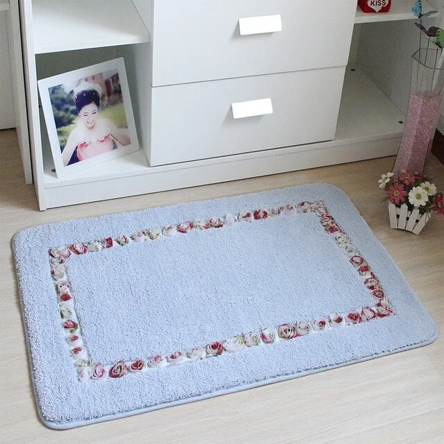 Thicken Breathable Suede Material Bathroom Mats Set Non-slip Bath Mats Floor Mat Bath Rug Doormat Kitchen Carpet Bath Mat