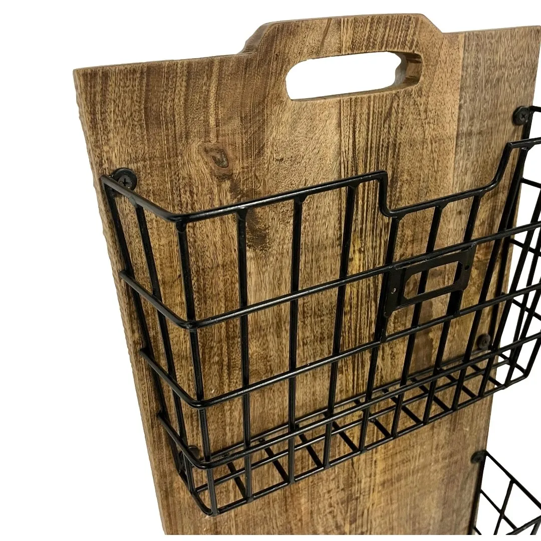 Three basket hanging wall organizer