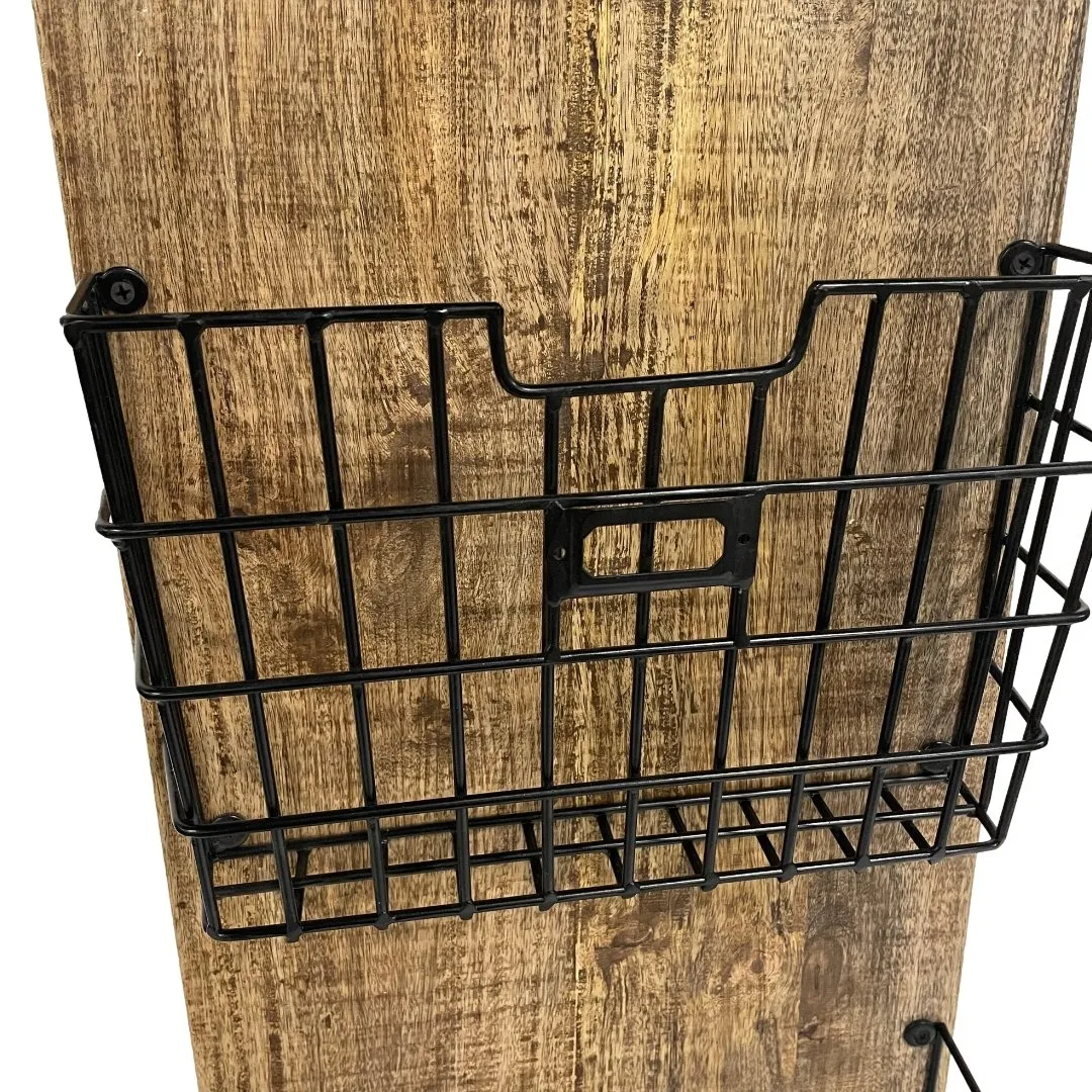 Three basket hanging wall organizer