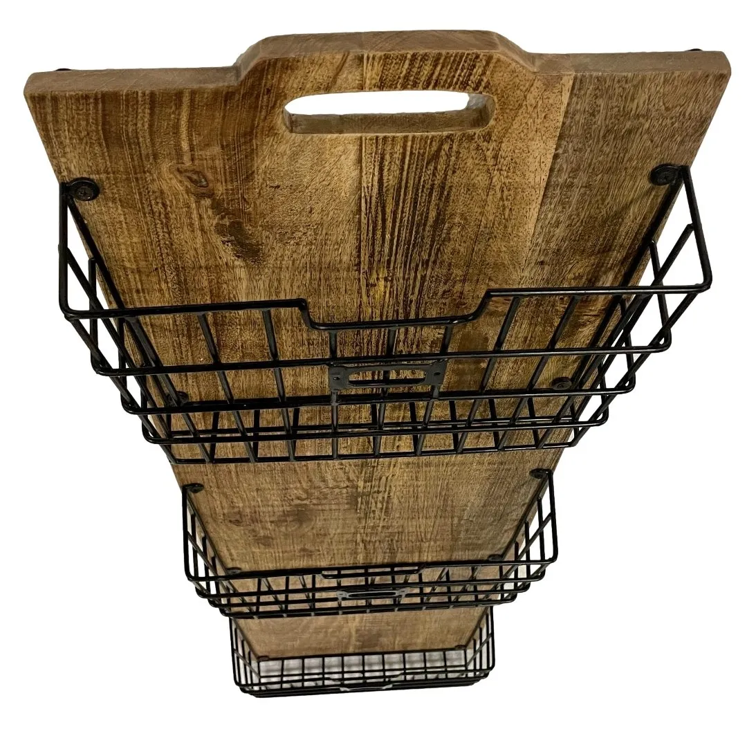 Three basket hanging wall organizer