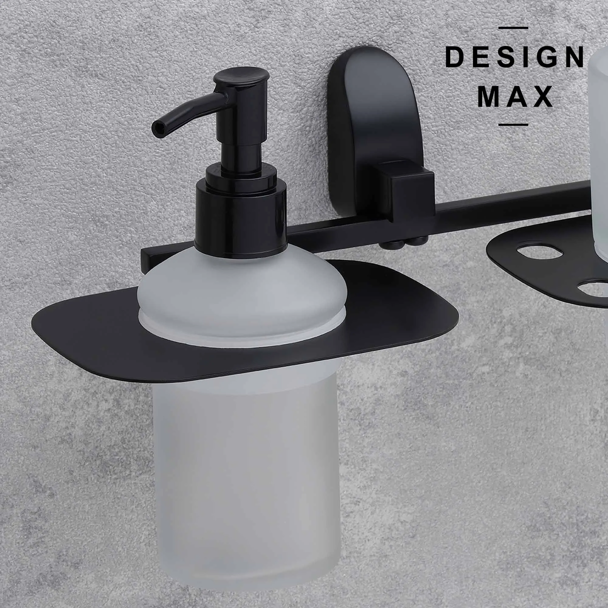 Tranquil Wall Mounted Soap Dispenser and Glass Holder