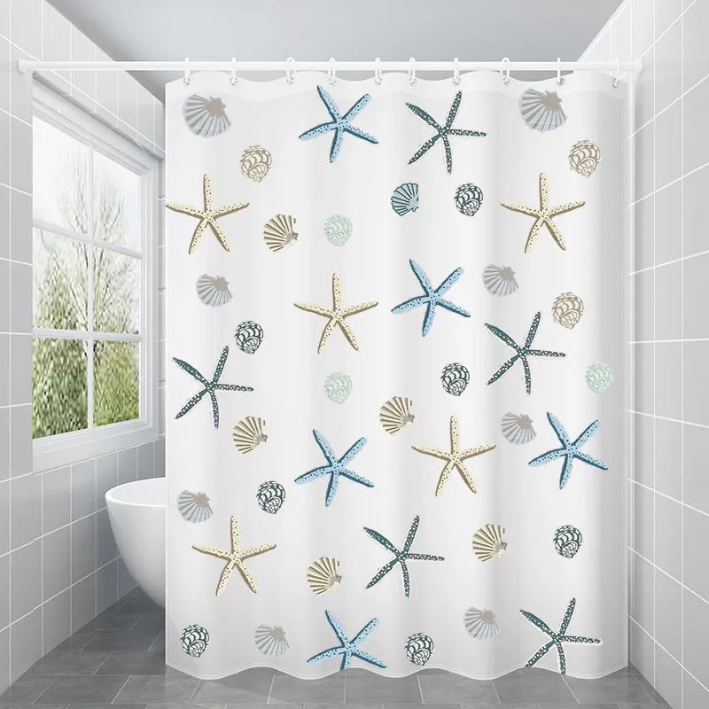 Waterproof Shower Curtain Mildew Proof Durable Bathroom Screens With Hook Modern Printed Bathtub Curtains Bathroom Accessories