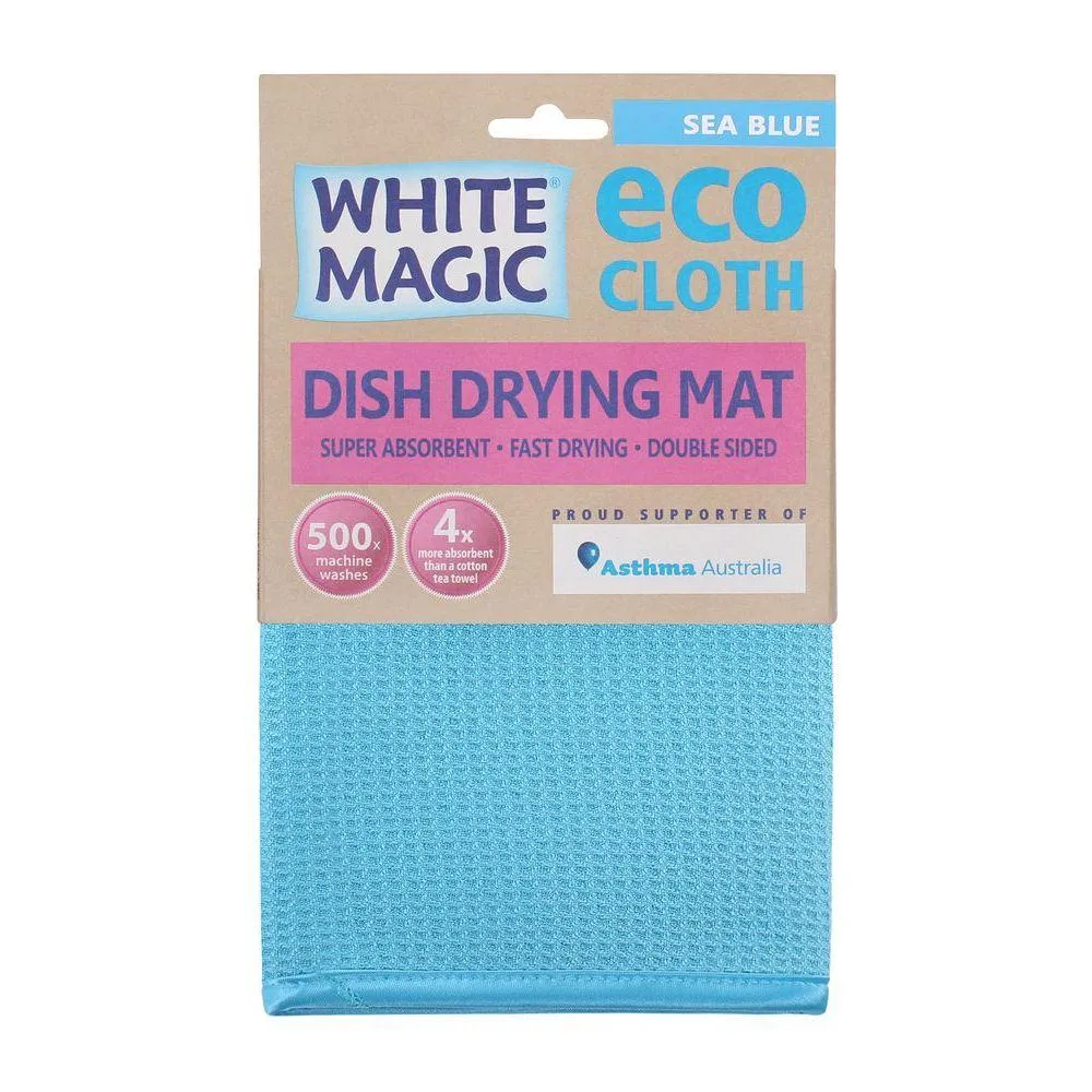 White Magic Microfibre Dish Drying Mat Sea Blue