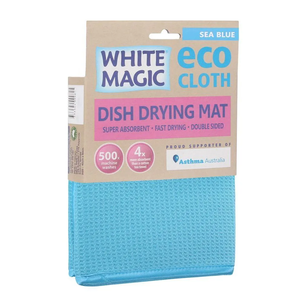 White Magic Microfibre Dish Drying Mat Sea Blue